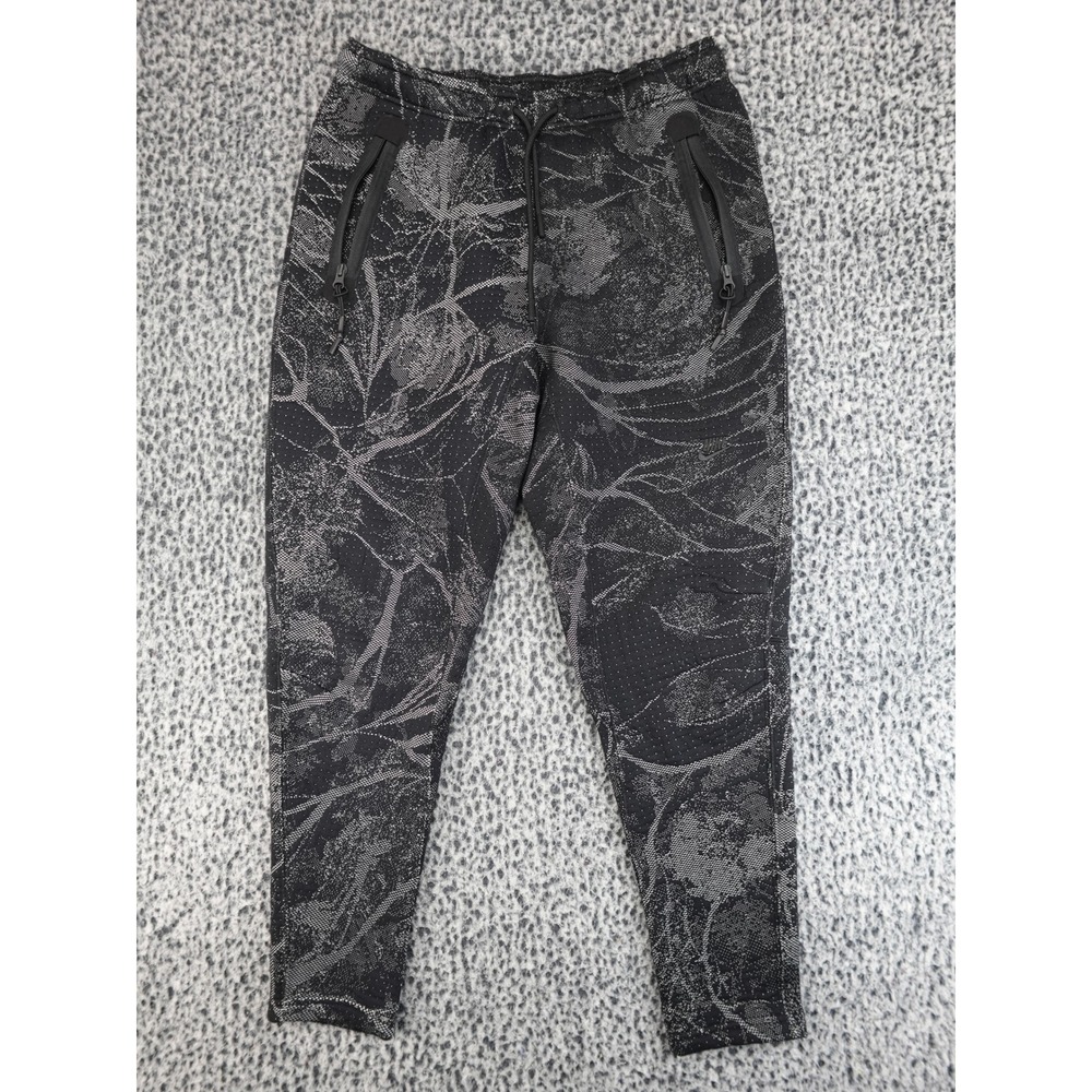 Nike Tech Fleece Joggers Mens Medium Black Grey Excellent Floral Camo‎ Tapered
